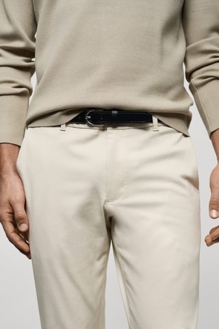 Pantalon Barna slim-fit en sergé - Blanc