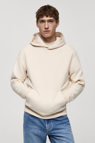 Sweater à capuche coton - Blanc