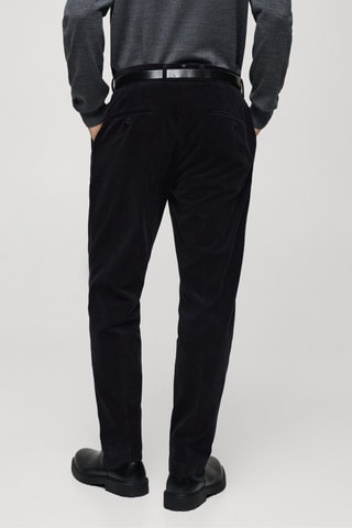 Pantalon velours côtelé regular-fit - Bleu marine