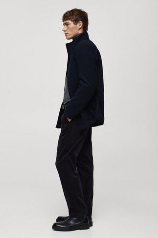Pantalon velours côtelé regular-fit - Bleu marine