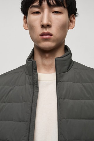 Gilet matelassé rembourrage duvet et plumes - Gris