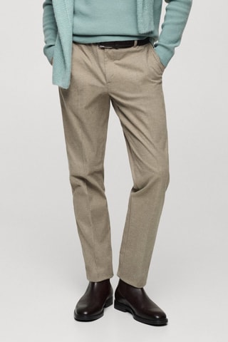 Pantalon flanelle regular-fit - Beige