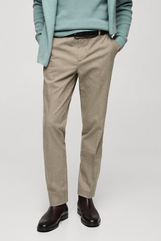 Pantalon flanelle regular-fit - Beige