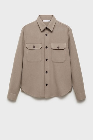 Surchemise flanelle laine mélangée - Gris