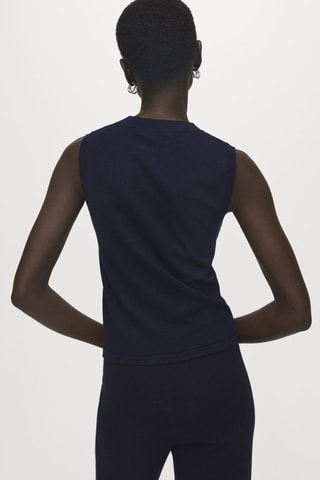 Top maille fine - Bleu