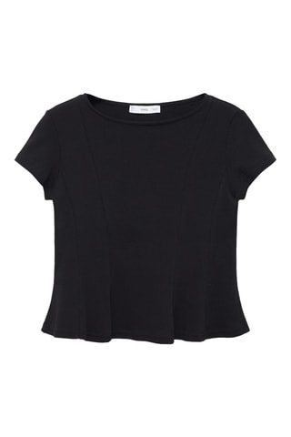 T-shirt coton évasé - Noir