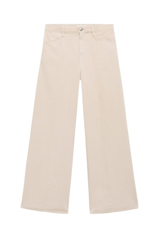 Pantalon droit denim taille normale - Beige
