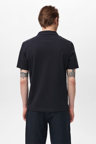 Polo coton piqué - Bleu foncé