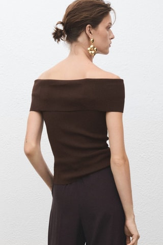Top bustier maille - Marron