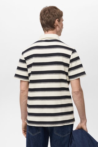 Polo 100 % coton rayures - Bleu