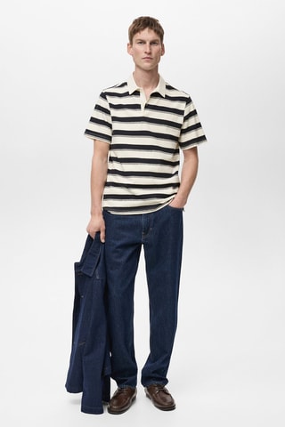 Polo 100 % coton rayures - Bleu