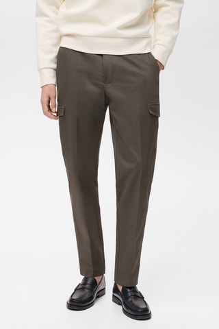 Pantalon cargo coton regular-fit - Kaki