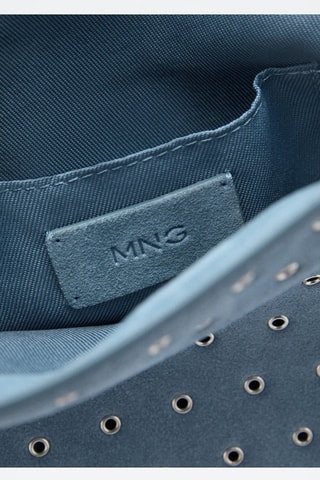 Sac porté épaule cuir perforé - Bleu