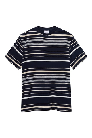 T-shirt regular-fit 100 % coton rayures - Bleu