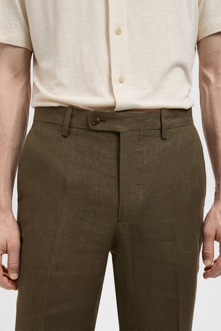 Pantalon costume Amalfi 100 % lin slim-fit - Vert