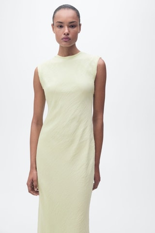 Robe midi effet froissé - Vert