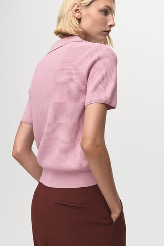 Pull-over col chemise - Rose