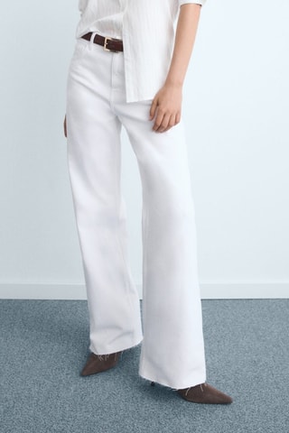 Jean Danila large taille haute - Blanc