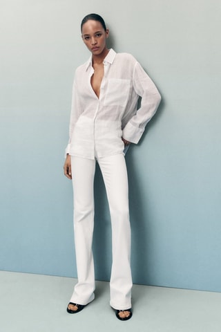 Jean Fiona flare taille normale - Blanc