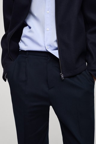 Pantalon pinces straight-fit - Bleu marine