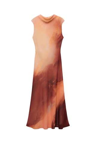 Robe - Beige et bordeaux