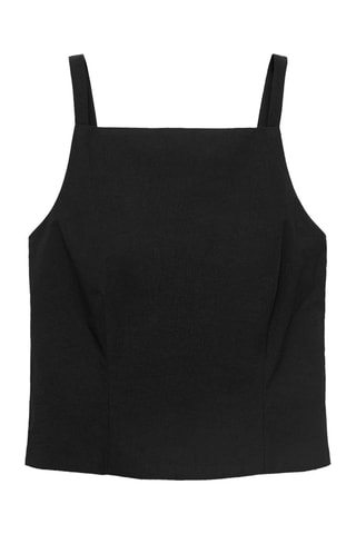 Top nœuds au dos - Noir