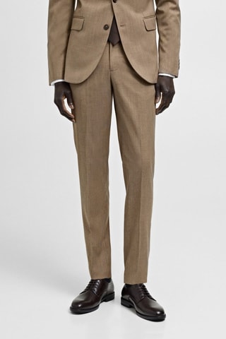 Pantalón traje Milán príncipe de Gales - Marrón