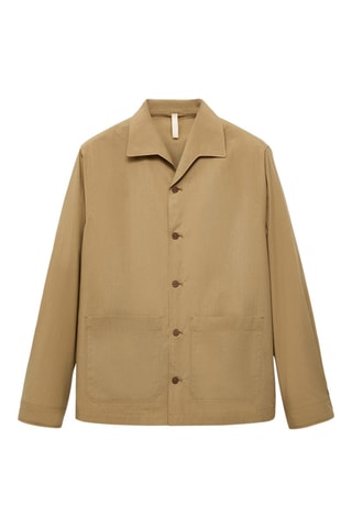 Surchemise coton poche - Beige