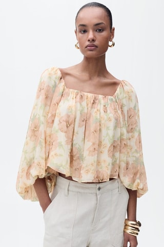 Blouse à dos ouvert - Blanc