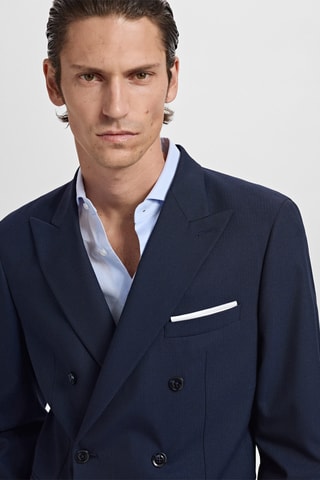 Veste de costume Monaco croisée slim-fit - Bleu marine