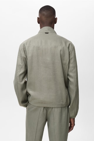 Veste lin fermeture Éclair - Vert