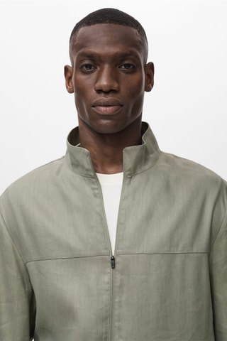 Veste lin fermeture Éclair - Vert