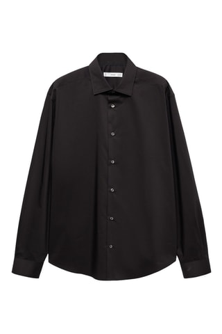 Chemise regular-fit coton stretch - Noir