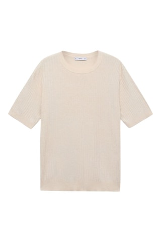 T-shirt rayures texturé - Blanc