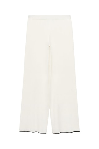 Pantalon maille bas contrastant - Blanc