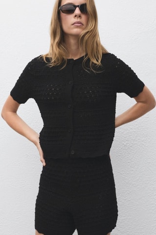 Short à grosse maille - Noir