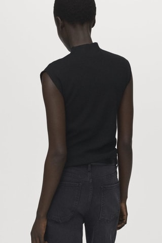Top maille col montant - Noir