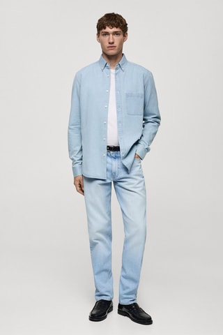 Chemise en jean 100 % coton - Bleu