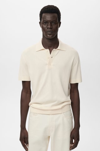 Polo maille coton - Blanc