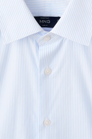 Chemise 100 % coton rayures slim-fit - Ciel