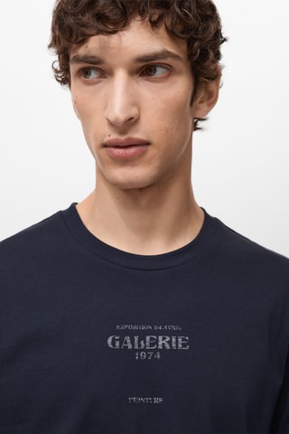 T-shirt imprimé manches courtes - Bleu