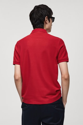 Polo 100 % coton brodé graphique poitrine - Rouge