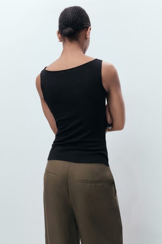Top en maille drapé - Noir