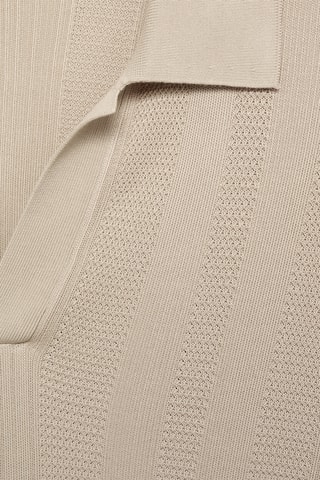 Polo maille côtelée - Gris clair