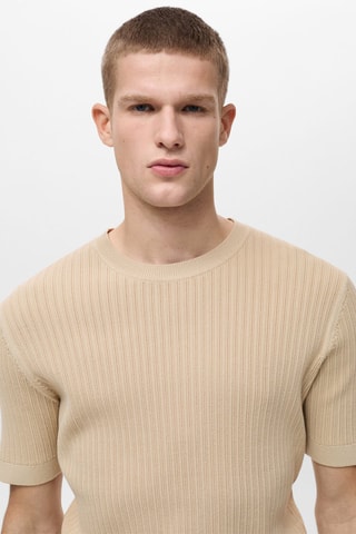 T-shirt maille coton tressé - Blanc