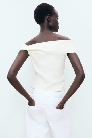 Haut bustier asymétrique - Écru
