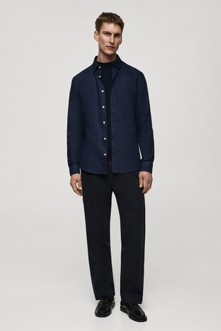 Chemise oxford 100 % coton - Bleu marine