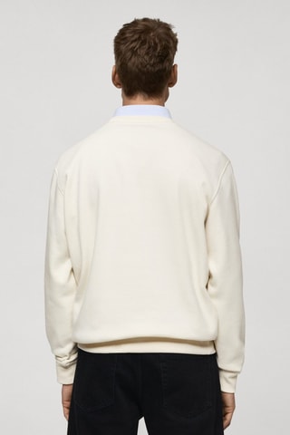 Sweat-shirt coton imprimé graphique - Beige