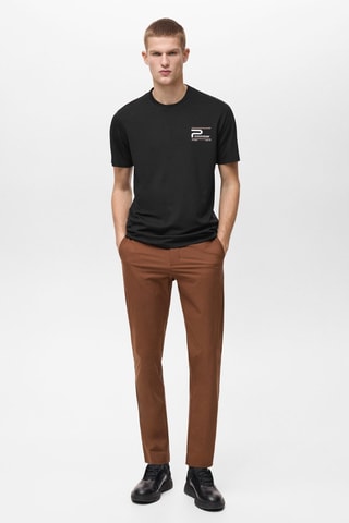 T-shirt slim-fit imprimé COOLMAX® -fit - Noir