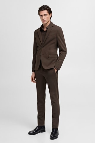 Pantalon costume Parí super slim-fit - Marron